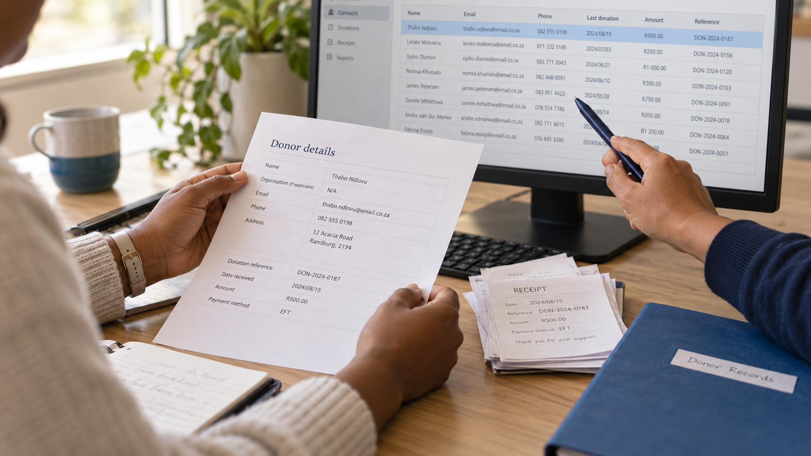 Matching-donor-details-to-receipt-records